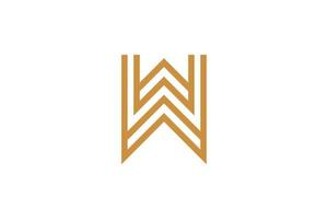 Letter W Monoline Logo vector