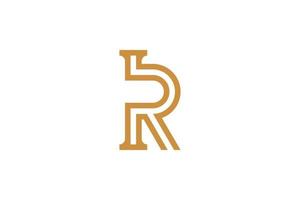monolínea inicial letra r vector logo