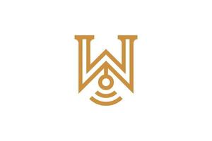 Letter W Monoline Logo vector