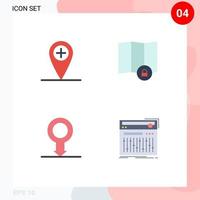 Universal Icon Symbols Group of 4 Modern Flat Icons of add control location human midi Editable Vector Design Elements