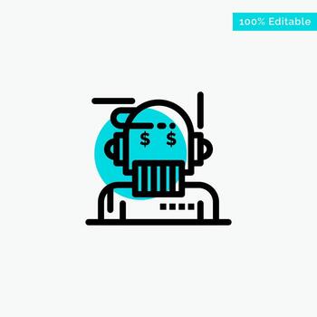 robot asesor asesor asesor algoritmo analista turquesa resaltar círculo punto vector icono
