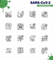 Coronavirus awareness icons 16 Line icon Corona Virus Flu Related such as doctor on call smoking sanitizer no travel viral coronavirus 2019nov disease Vector Design Elements