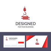 Creative Business Card and Logo template Crane Building Construction Harbor Hook Vector Illustration