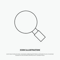 Glass Look Magnifying Search Line Icon Vector