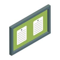 An icon design of noticeboard vector