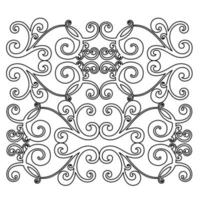 Remolino de ornamento de pergamino barroco vintage de damasco vectorial. remolino del escudo heráldico del monograma victoriano. retro floral hoja patrón borde follaje antiguo acanto caligrafía grabado tatuaje azulejo elemento de decoración vector