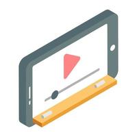 Trendy design icon of mobile educational video vector