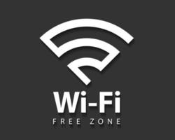 Free wi fi icon. Connection zone wifi vector symbol. Radio waves signal.