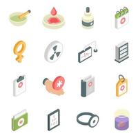 Pack of Medical Equipment Isometric Icons vector