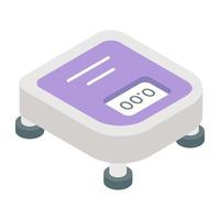 Sugar test machine icon, isometric design of glucometer vector