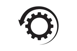 Setting icon vector with work cog gear element. Cogweel mechanism symbol.