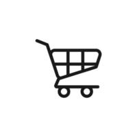 shopping cart simple icon in black color vector