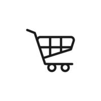 shopping cart simple icon in black color vector