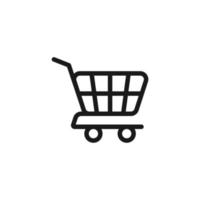 shopping cart simple icon in black color vector