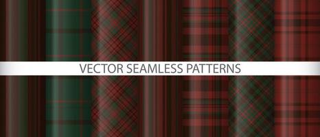 Set plaid vector background. Tartan pattern texture. Textile fabric seamless check.