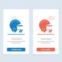 American Football Helmet  Blue and Red Download and Buy Now web Widget Card Template vector