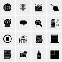 16 iconos de negocios universales vector ilustración de icono creativo para usar en proyectos relacionados con la web y dispositivos móviles