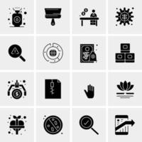 16 iconos de negocios universales vector ilustración de icono creativo para usar en proyectos relacionados con la web y dispositivos móviles