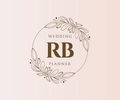 RB Initials letter Wedding monogram logos collection, hand drawn modern minimalistic and floral templates for Invitation cards, Save the Date, elegant identity for restaurant, boutique, cafe in vector