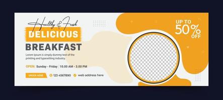 Fast Food culinary ads banner template food restaurant banner ad post. Web Banner social media post cover template vector