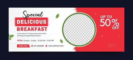 Fast Food culinary ads banner template food restaurant banner ad post. Web Banner social media post cover template vector