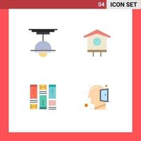 User Interface Pack of 4 Basic Flat Icons of decor wireframing lamp bird wirefram Editable Vector Design Elements