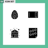 Editable Vector Line Pack of 4 Simple Solid Glyphs of celebration home ware egg board home Editable Vector Design Elements