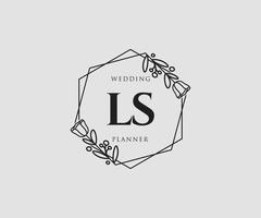 Initial LS feminine logo. Usable for Nature, Salon, Spa, Cosmetic and Beauty Logos. Flat Vector Logo Design Template Element.