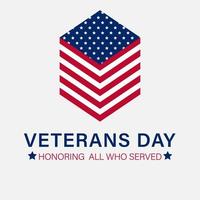 Happy Veterans Day template. American flag on a white background vector