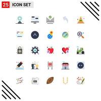 Pack of 25 Modern Flat Colors Signs and Symbols for Web Print Media such as cap up develop arrow letter Editable Vector Design Elements