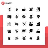 25 iconos creativos signos y símbolos modernos de calidad de reputación checkout regalo favorito elementos de diseño vectorial editables vector