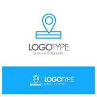 Map Location Place Blue Outline Logo Place for Tagline vector