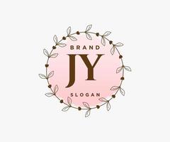 Initial JY feminine logo. Usable for Nature, Salon, Spa, Cosmetic and Beauty Logos. Flat Vector Logo Design Template Element.