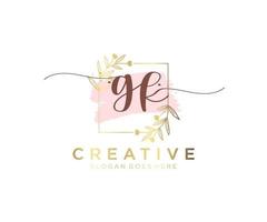 Initial GK feminine logo. Usable for Nature, Salon, Spa, Cosmetic and Beauty Logos. Flat Vector Logo Design Template Element.
