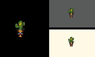 green cactus vector illustration mascot design