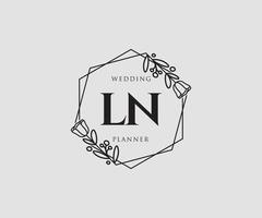 Initial LN feminine logo. Usable for Nature, Salon, Spa, Cosmetic and Beauty Logos. Flat Vector Logo Design Template Element.