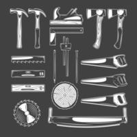 Vintage carpentry elements vector