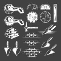 Set of vintage work tools vector