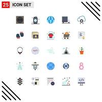 Modern Set of 25 Flat Colors and symbols such as development coding global cloud truck Editable Vector Design Elements