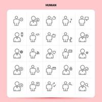 OutLine 25 Human Icon set Vector Line Style Design Black Icons Set Linear pictogram pack Web and Mobile Business ideas design Vector Illustration