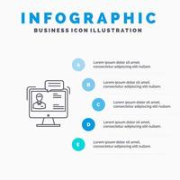 Chat Business Consulting Dialog Meeting Online Line icon with 5 steps presentation infographics Background vector