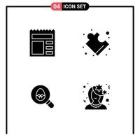 4 Solid Glyph concept for Websites Mobile and Apps document easter bank solution avatar Editable Vector Design Elements