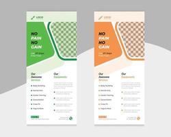 Fitness rack card template vector