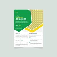Lawn gardening services flyer template design landscaping and gardening lawn care service flyer vector