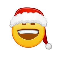 Christmas grinning face Large size of yellow emoji smile vector