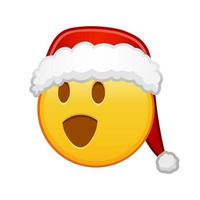 cara de guiño de navidad tamaño grande de emoji amarillo sonrisa vector