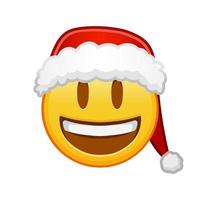 Christmas smiling face with open mouth Large size of yellow emoji smile vector