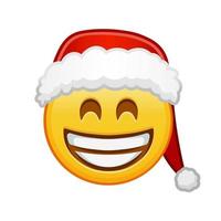 Christmas grinning face with laughing eyes Large size of yellow emoji smile vector