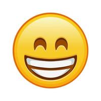 cara sonriente con ojos risueños tamaño grande de emoji amarillo sonrisa vector