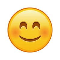 Smiling face with laughing eyes Large size of yellow emoji smile vector